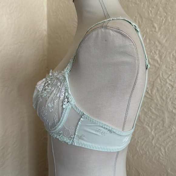 Simone Perele Wish Sheer Lace Demi Bra Robin’s Egg Blue Bridal Lingerie 34B Rare - Picture 5 of 13